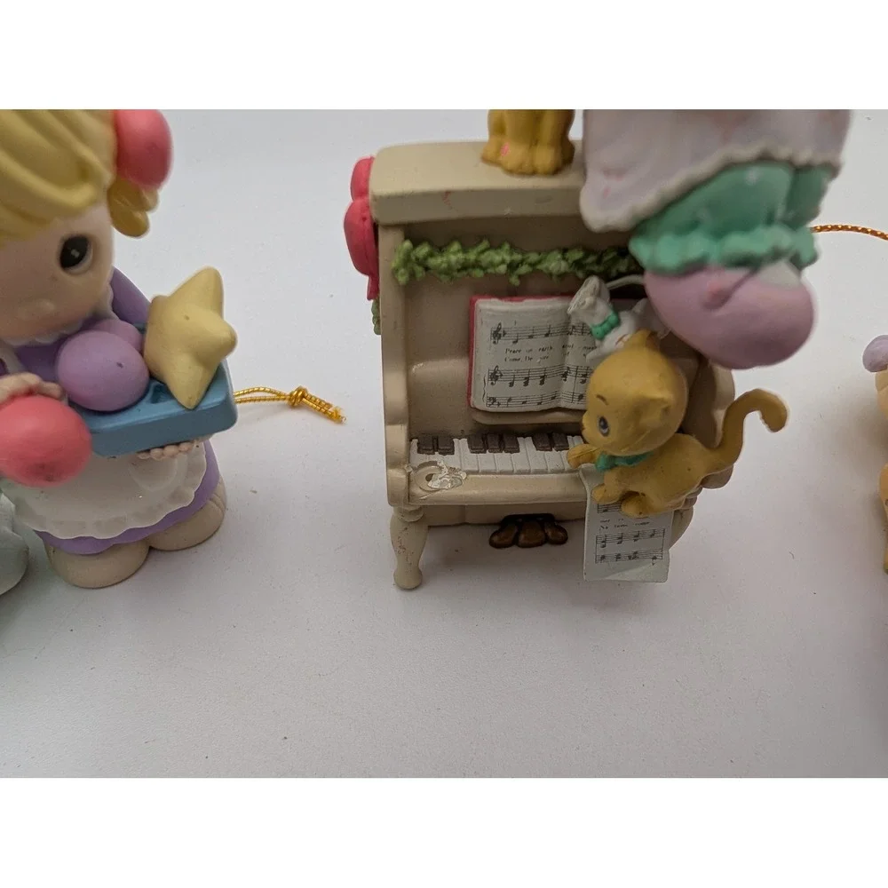 Precious Moments Christmas Ornaments Lot Pastel Holiday Birthday Figurines